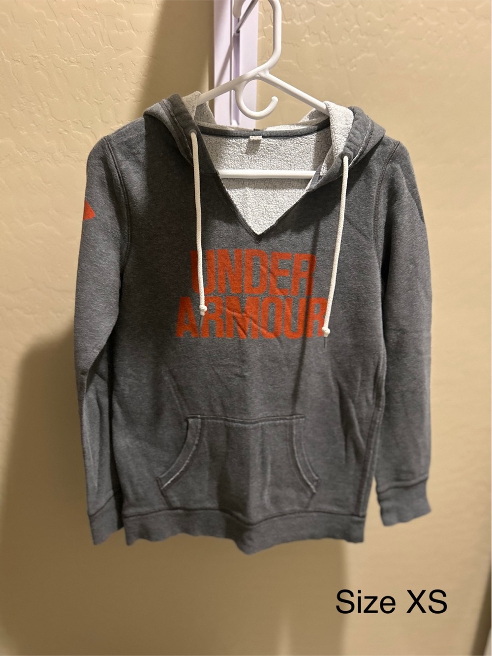 Under Armour Gray Pullover Hoodie with Orange Logo